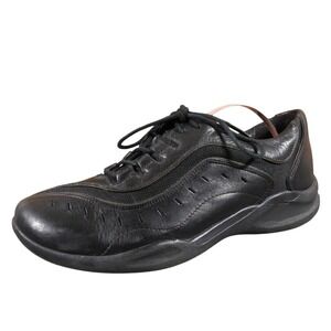 Clarks‎ Wave Wheel Womens 7 Black Leather Walking Oxford Sneakers Supportive